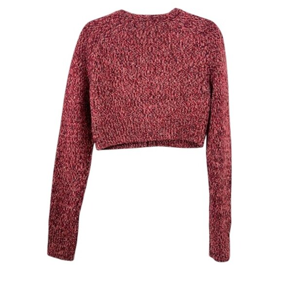 Helmut Lang Cropped Wool Cardigan Sweater Raspberry Mouline Med Pre-Loved - Picture 4 of 4